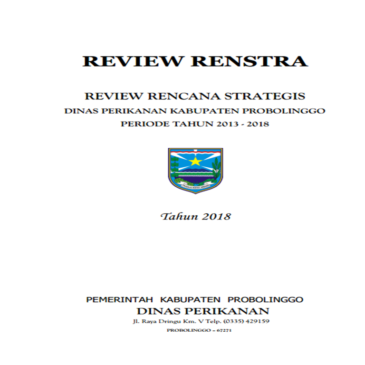 RENSTRA DINAS PERIKANAN KAB. PROBOLINGGO TAHUN 2013 – 2018